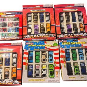 Vintage‎ Die-Cast Racing Cars Collection 6 pkgs 8 Cars/set deadstock orig pkgs